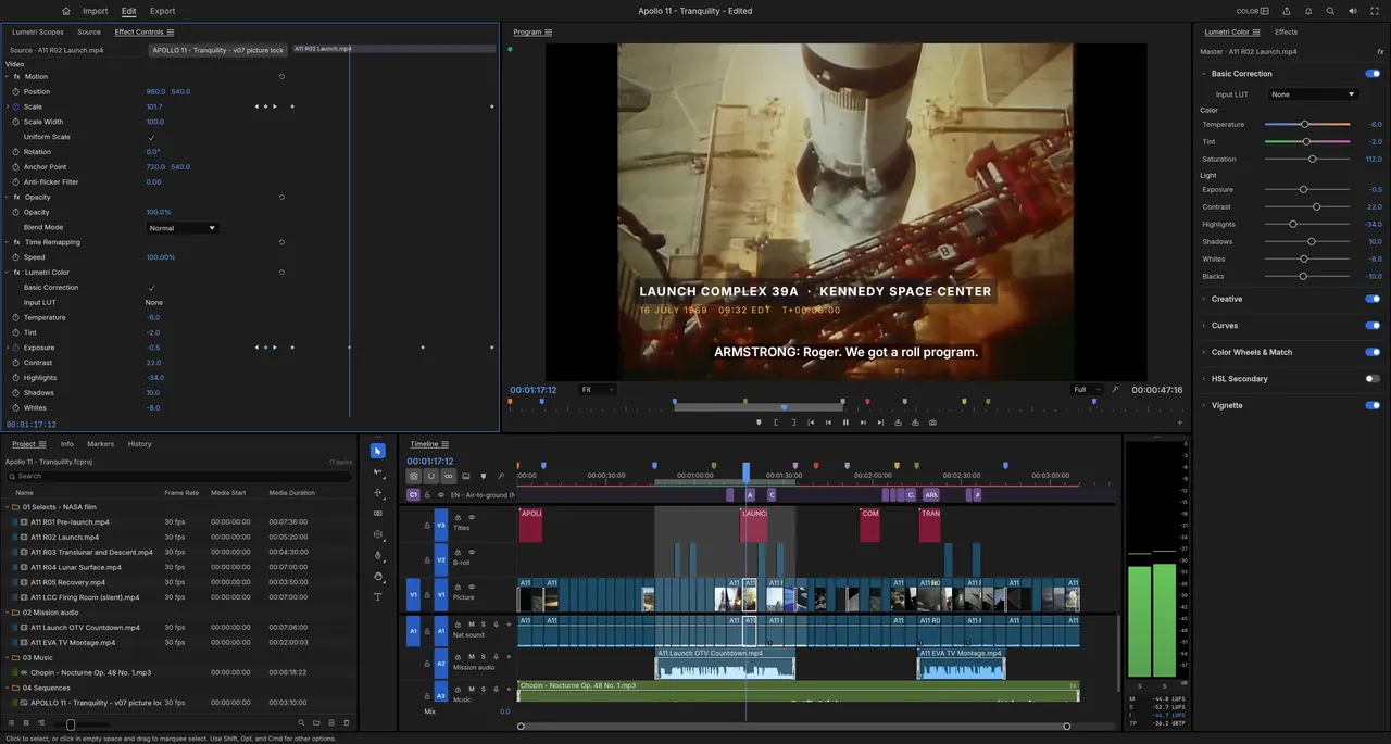 The FilmCraft editing workspace