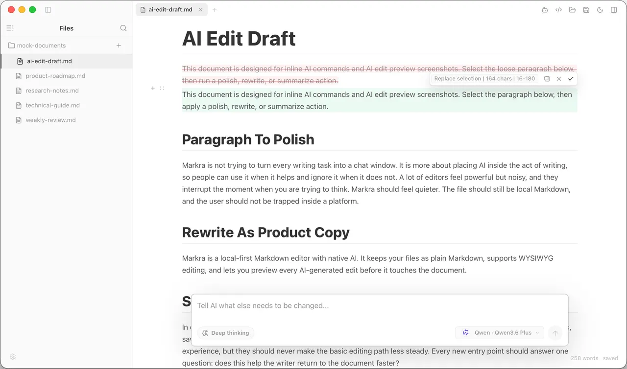 Preview AI edits before applying them