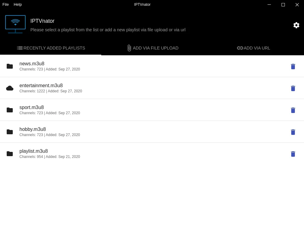 Manage playlists and switch between sources