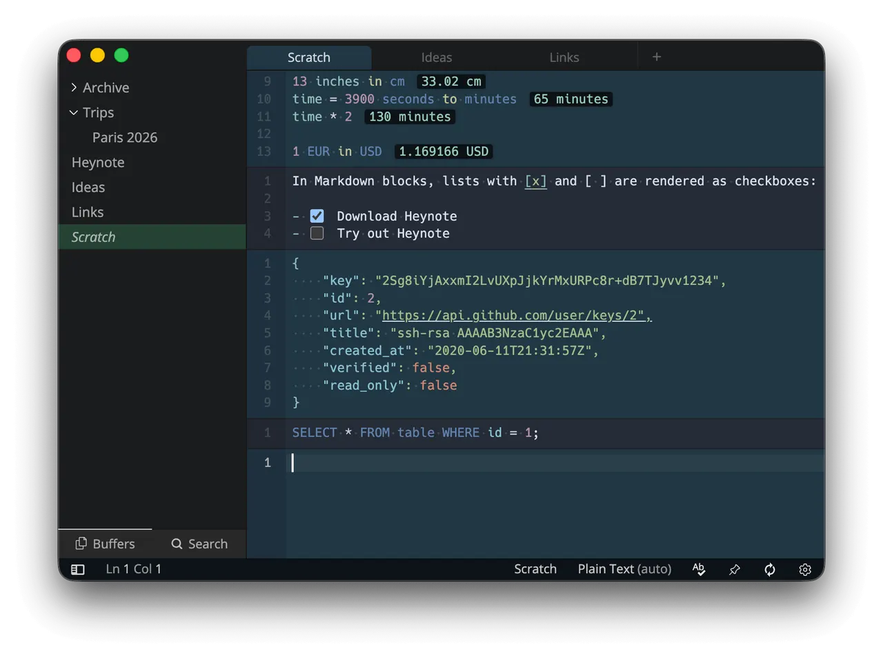 The dark theme