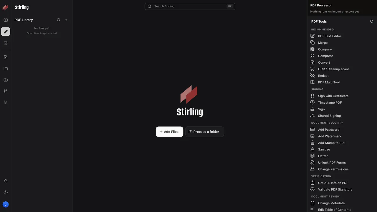 The same workspace in the dark theme