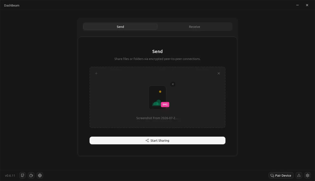 DashBeam in action