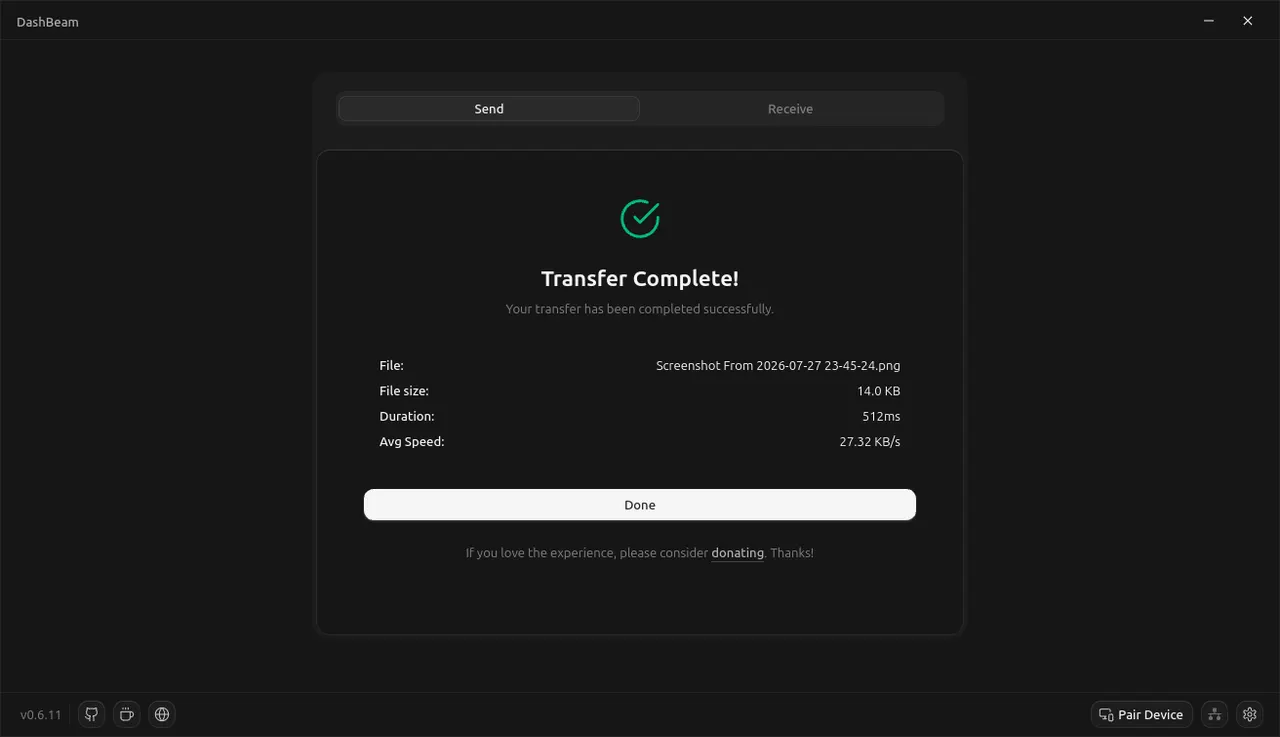 Receiving files