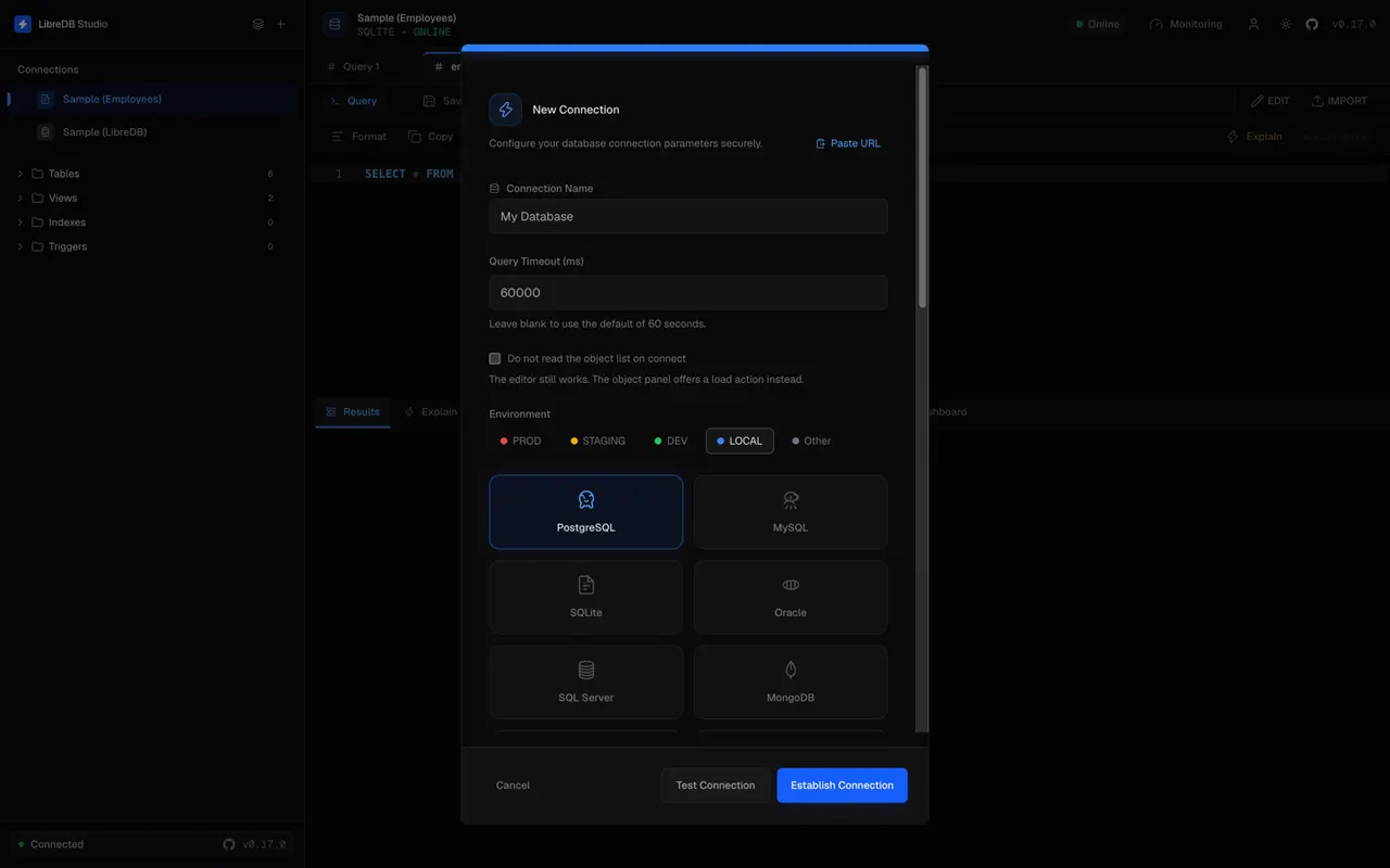 Adding a database connection