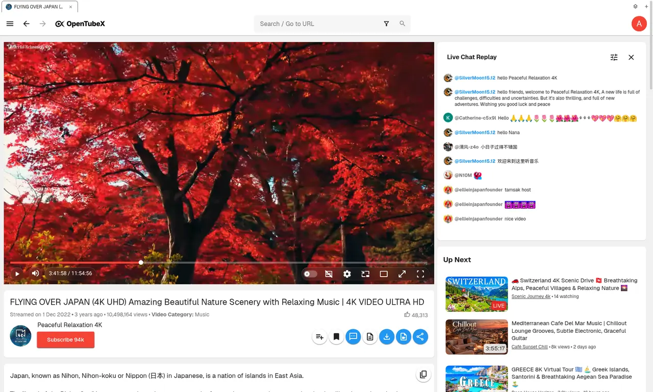Watching a video (light theme)