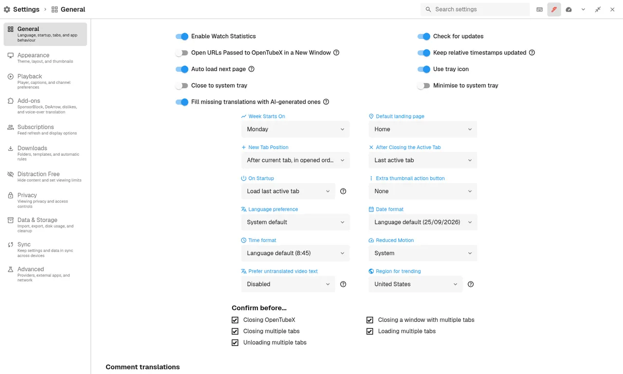 Settings (light theme)